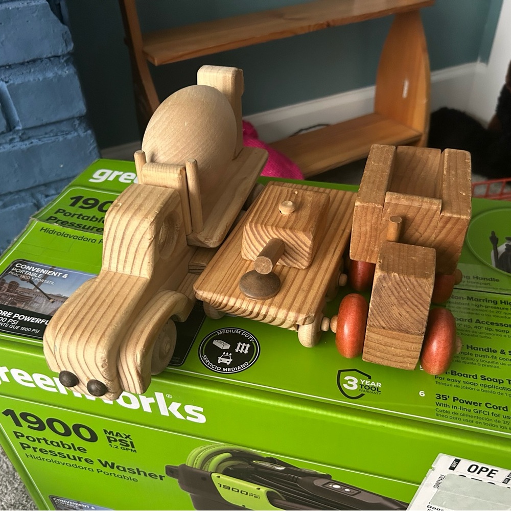 Handcrafted Wooden Toy Trucks - Natural Wood